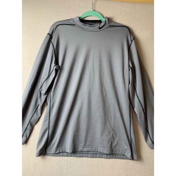 Nike Pro Combat Shirt Mens XL Gray HyperWarm Fitted Dri Fit Long Sleeve - Picture 1 of 7